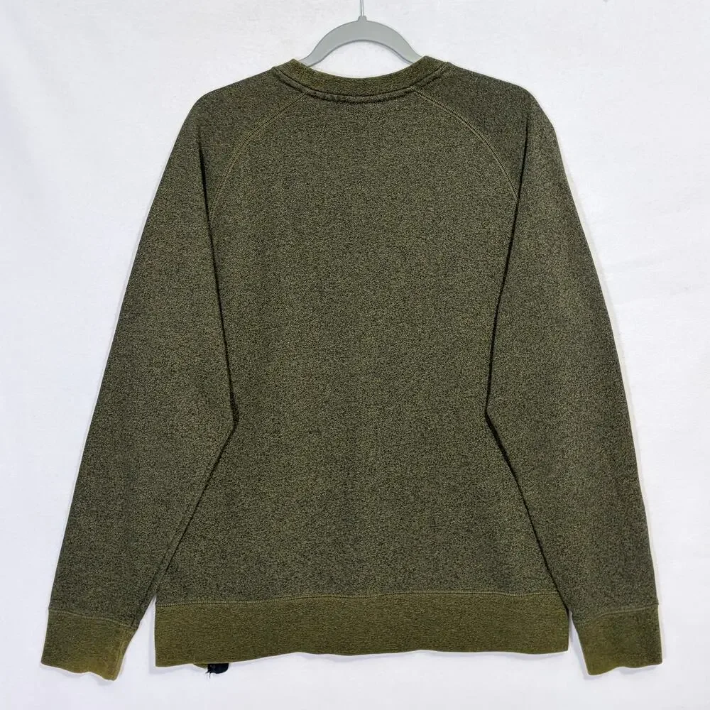 Nike Sweatshirt Men’s Large Green Pullover Athletic Long Sleeve Side Zip